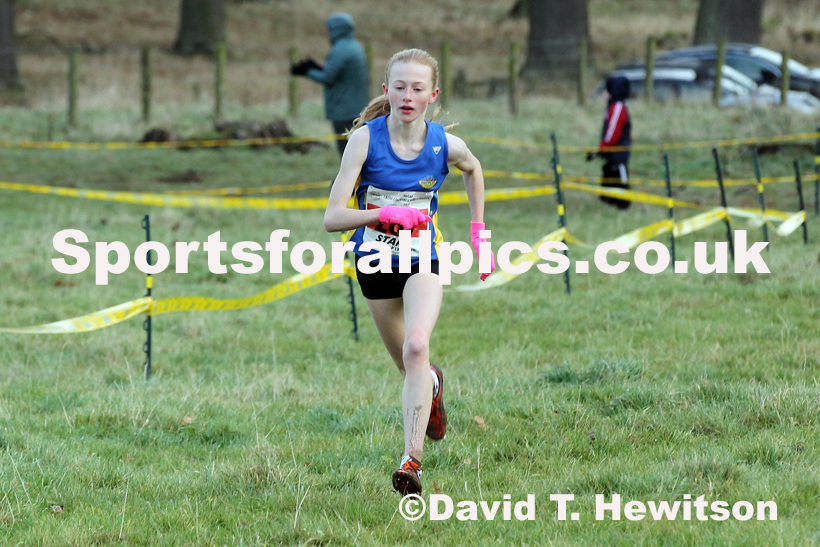 Girls under-15s cross country, 2019 North Eastern Cross Country Champs., Alnwick, Northumberland.  Photo: David T. Hewitson/Sports for All Pics